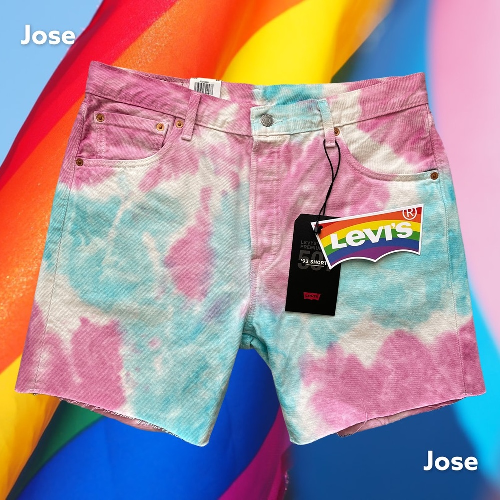 LEVIS GAY TRANSGENDER PRIDE 501 93 CUT OFF 7 INCH